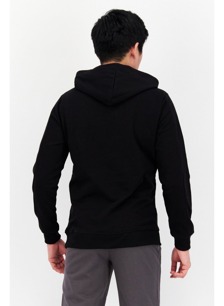 Nordland Men Sportswear Fit Outdoor Hooded Sweatshirt, Black  - Image 4