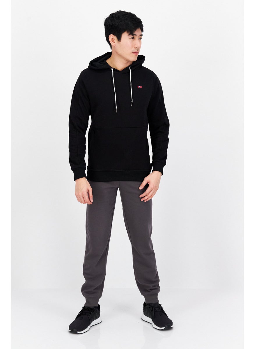 Nordland Men Sportswear Fit Outdoor Hooded Sweatshirt, Black  - Image 2