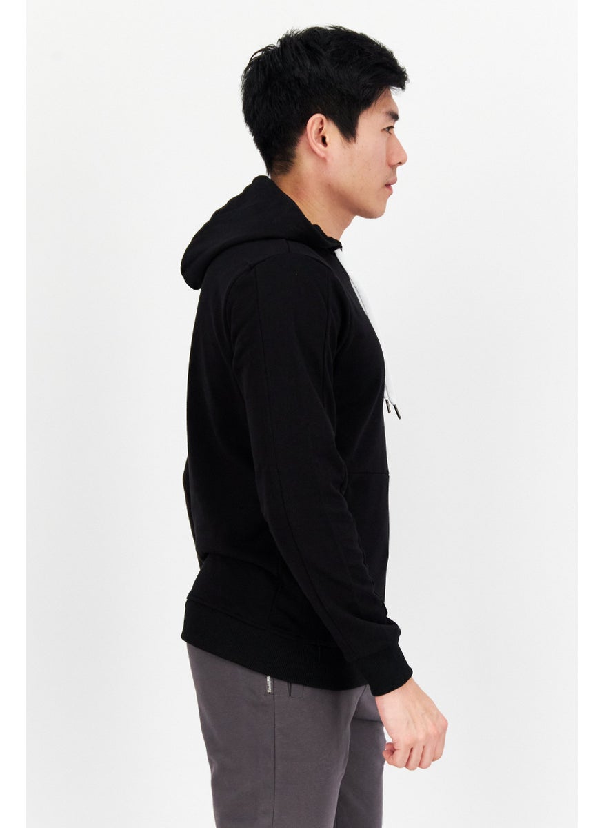 Nordland Men Sportswear Fit Outdoor Hooded Sweatshirt, Black  - Image 3