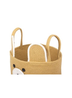 PrintShoppie PrintShoppie Round Woven Handcrafted Bear Kids Basket Organizer for Toys Laundry baby clothes hamper Wardrobe Plants 25cmx15cm  - Image 3