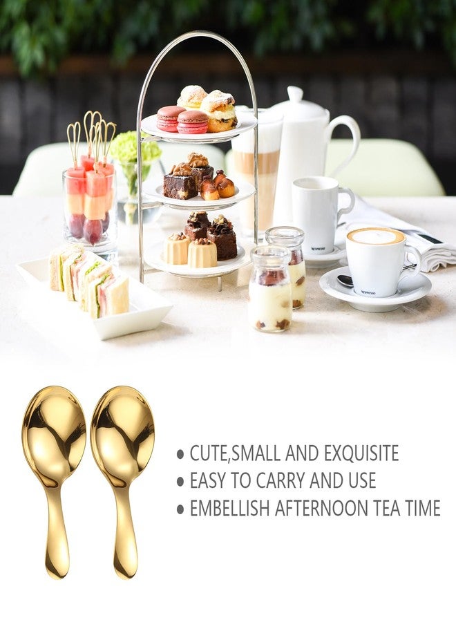 ICSTM Small Scoops for Canisters,4 Pcs Coffee Scoops,Short Handle Spoons for Salt Sugar Condiments Coffee Tea Dessert (Gold) - Image 5