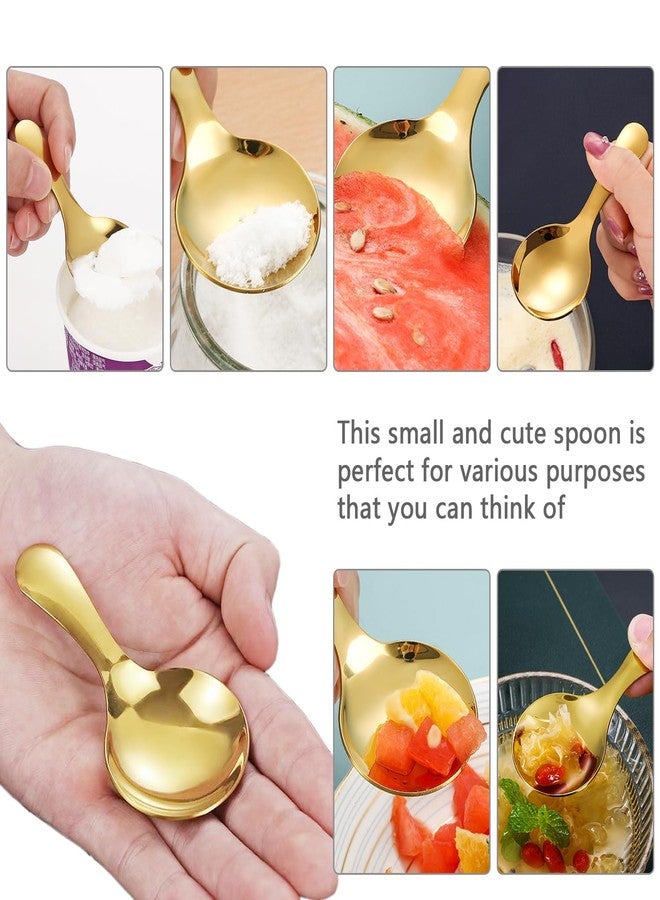 ICSTM Small Scoops for Canisters,4 Pcs Coffee Scoops,Short Handle Spoons for Salt Sugar Condiments Coffee Tea Dessert (Gold) - Image 2