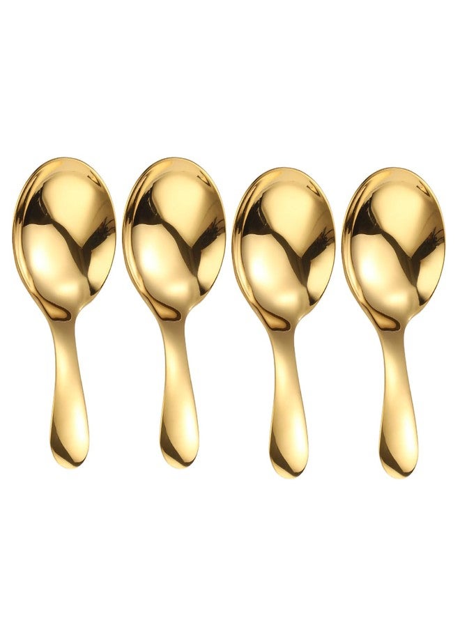 ICSTM Small Scoops for Canisters,4 Pcs Coffee Scoops,Short Handle Spoons for Salt Sugar Condiments Coffee Tea Dessert (Gold) - Image 1