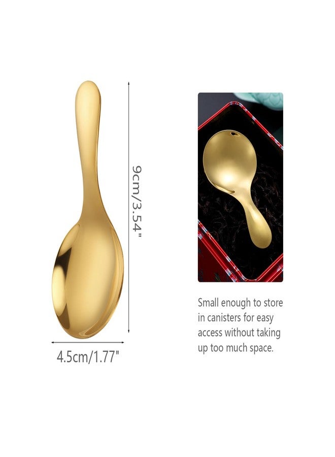 ICSTM Small Scoops for Canisters,4 Pcs Coffee Scoops,Short Handle Spoons for Salt Sugar Condiments Coffee Tea Dessert (Gold) - Image 3