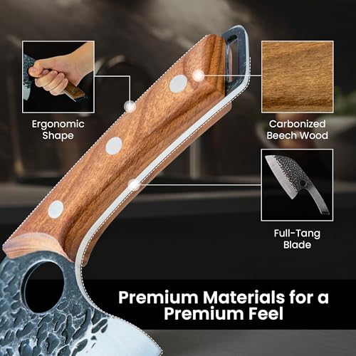 Matsato Cleaver Knife – Japanese Steel Cooking Butcher Knife for Meat & Vegetables Chopping, 5.8 Inch Kitchen Knife, Kitchen Gift for Men & Women - Image 5