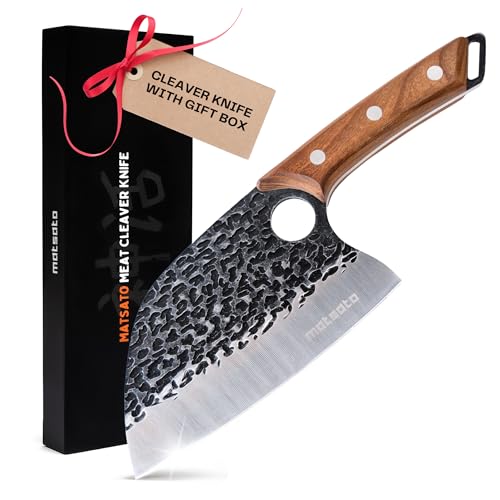 Matsato Cleaver Knife – Japanese Steel Cooking Butcher Knife for Meat & Vegetables Chopping, 5.8 Inch Kitchen Knife, Kitchen Gift for Men & Women - Image 1