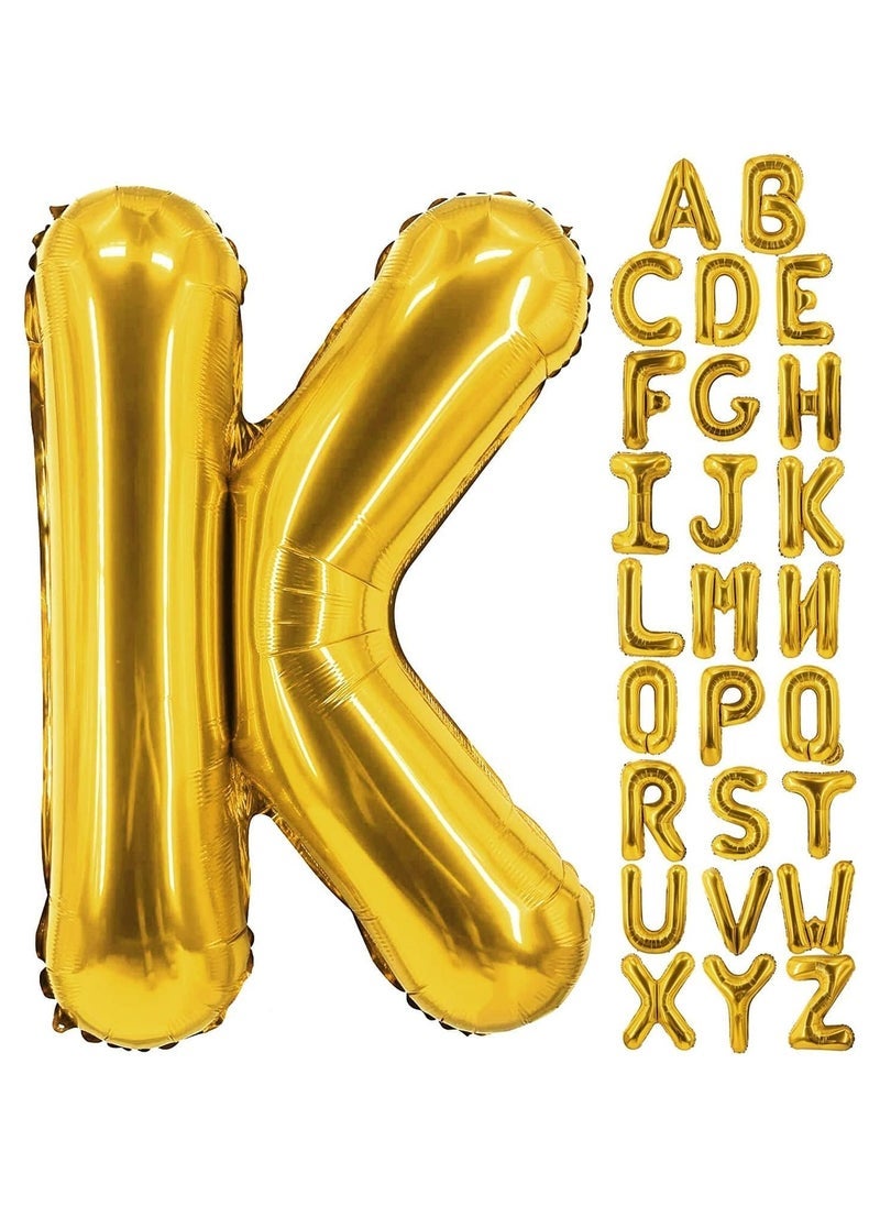 TJMR 32 Inch Giant Gold Letter K Foil Helium Balloons Big Single Mylar Balloon Birthday Party Decoration Supply Baby Shower (Gold K) - Image 1
