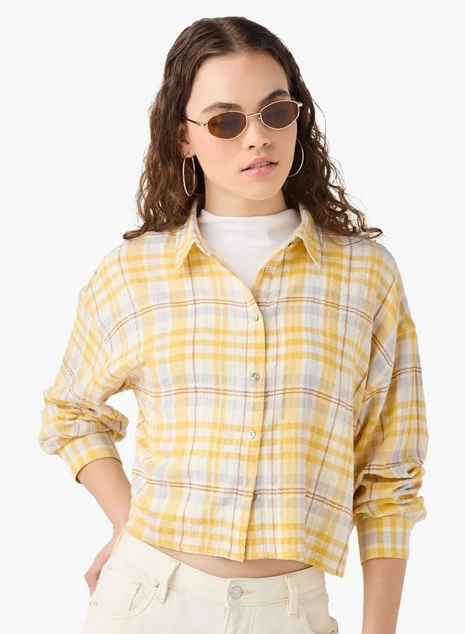 لي كوبر قميص لي كوبر كاروهات بقصة منتظمة وأكمام طويلة