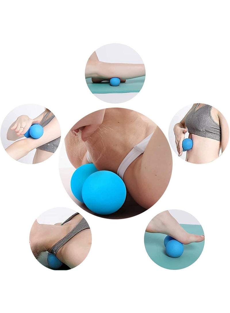 ChicAbode كرة تمارين الفول السوداني - مجموعة تدليك كرة لاكروس مزدوجة لإغاثة عضلات الجسم الكامل ، وتعزيز المرونة ، تصميم كرة التنقل (أزرق) - Image 2