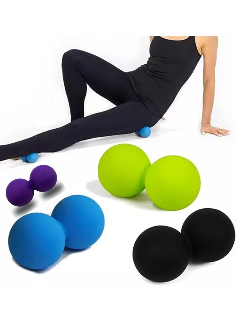 ChicAbode كرة تمارين الفول السوداني - مجموعة تدليك كرة لاكروس مزدوجة لإغاثة عضلات الجسم الكامل ، وتعزيز المرونة ، تصميم كرة التنقل (أزرق) - Image 3