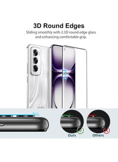 Generic Full Curved 5D Glass Screen Protector Full Glue For Oppo Reno 12 Pro 5G - Black  - Image 3