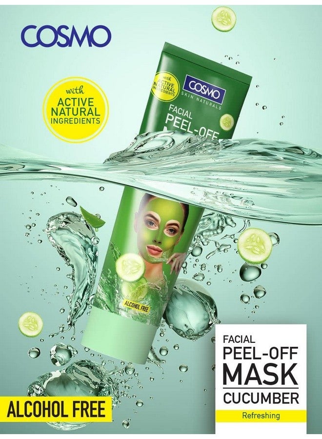COSMO غسول الجسم والوجه من كوزمو قناع تقشير الوجه بالخيار المنعش 75 مل، خالي من الكحول، تنظيف عميق للبشرة، إزالة الرؤوس السوداء والرؤوس البيضاء، الوجه، الجسم، العناية بالبشرة - Image 2