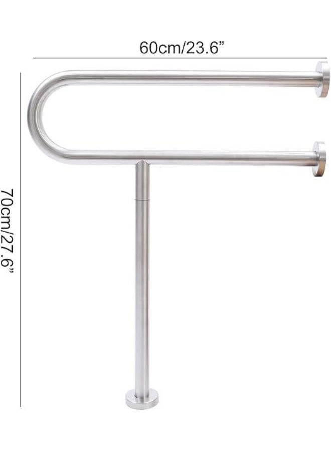 DUNISO Toilet Grab Bar，Stainless Steel Toilet Rail Bathroom Support for Elderly Bariatric Disabled，Toilet Safety Rails for Bathroom with Leg，for Elderly Disabled Pregnant - Image 5