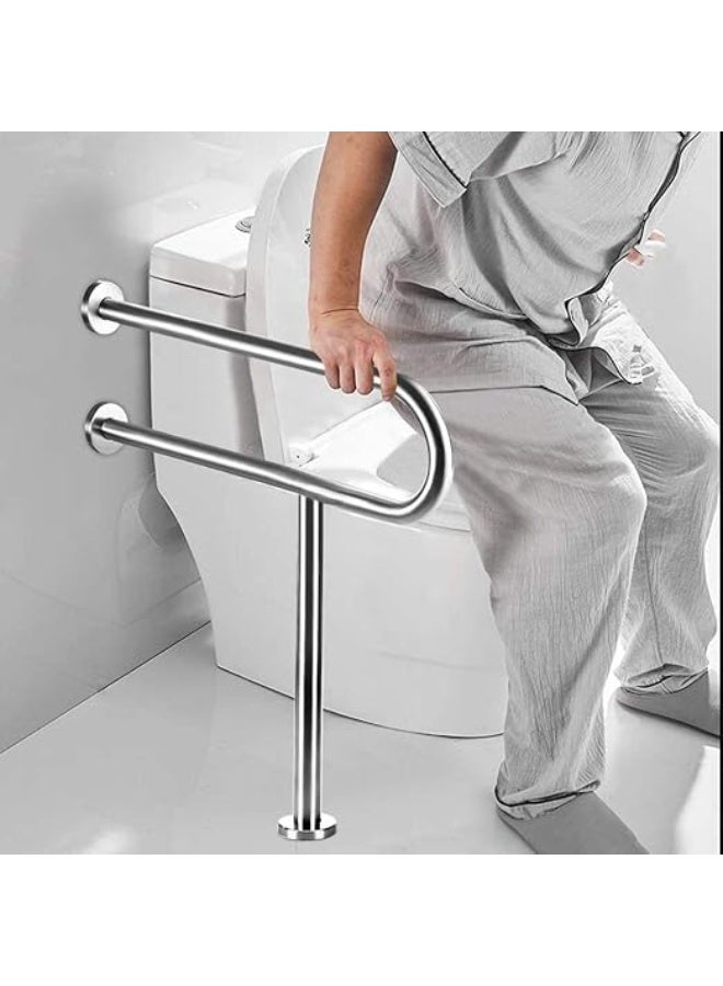 DUNISO Toilet Grab Bar，Stainless Steel Toilet Rail Bathroom Support for Elderly Bariatric Disabled，Toilet Safety Rails for Bathroom with Leg，for Elderly Disabled Pregnant - Image 1