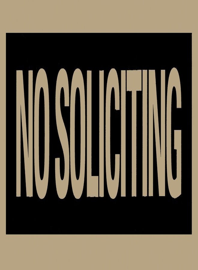 Headline Sign - Self-Stick Sign, "NO SOLICITING" Sign, 2 x 8 Inches, Black and Gold, Made in USA (9369)