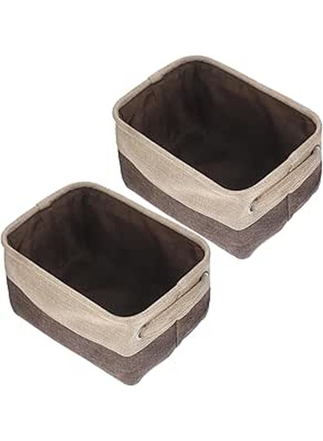 2Pcs Fabric Storage Baskets For Home Organization In Bedroom Living Room Bathroom - Image 1