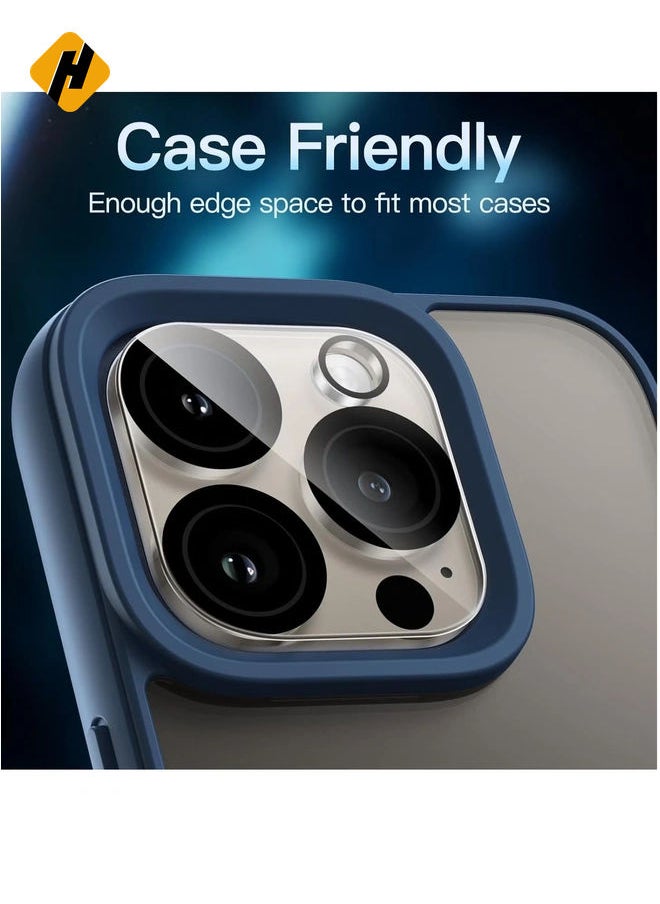 HuHa - Camera Lens Protector for iPhone 15 Pro 6.1-Inch and iPhone 15 Pro Max 6.7-Inch, 9H Tempered Glass, Anti-Scratch, Case Friendly, Does Not Affect Night Shots, HD Clear, 3-Pack - Image 1