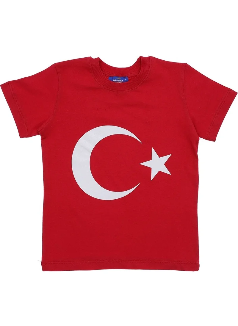 Livane 5-8 Years Old Turkish Flag Printed T-Shirt