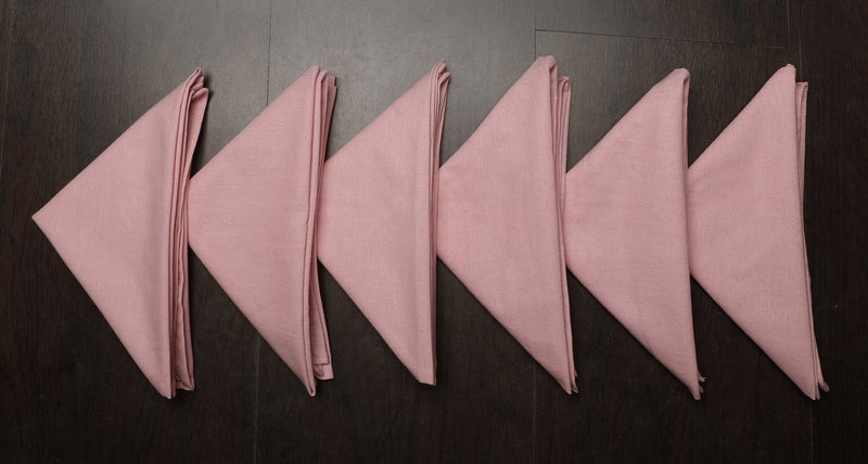 Dekor World Pink Cotton Napkin Set (Pack of 6) - Image 1