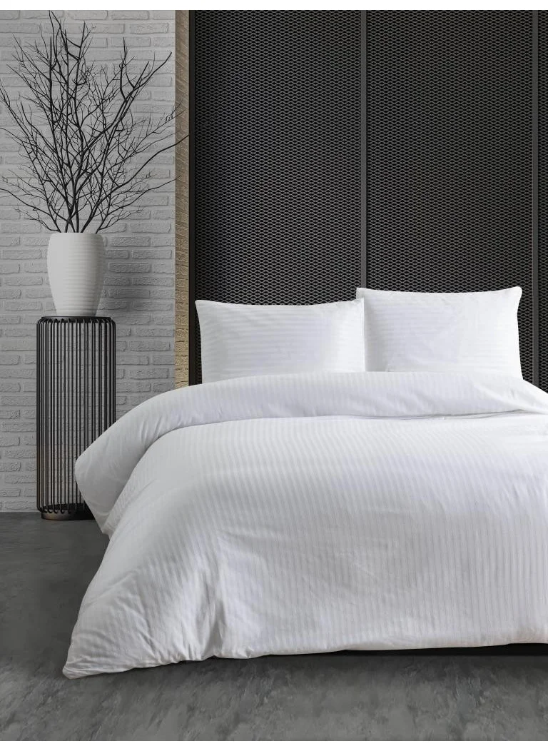 Ender Home Single Duvet Cover Set Striped Satin Hotel Type Boxed
