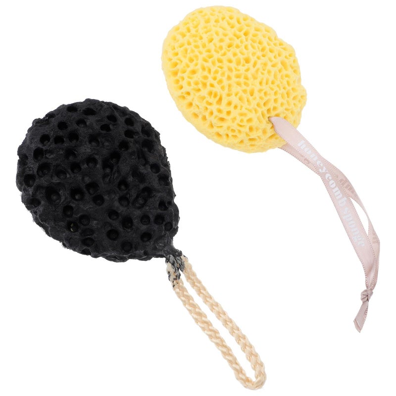 Honeycomb Seaweed Bath Sponge Body Scrubber Exfoliating Shower Ball 2 Pack for Sensitive Skin - Image 2
