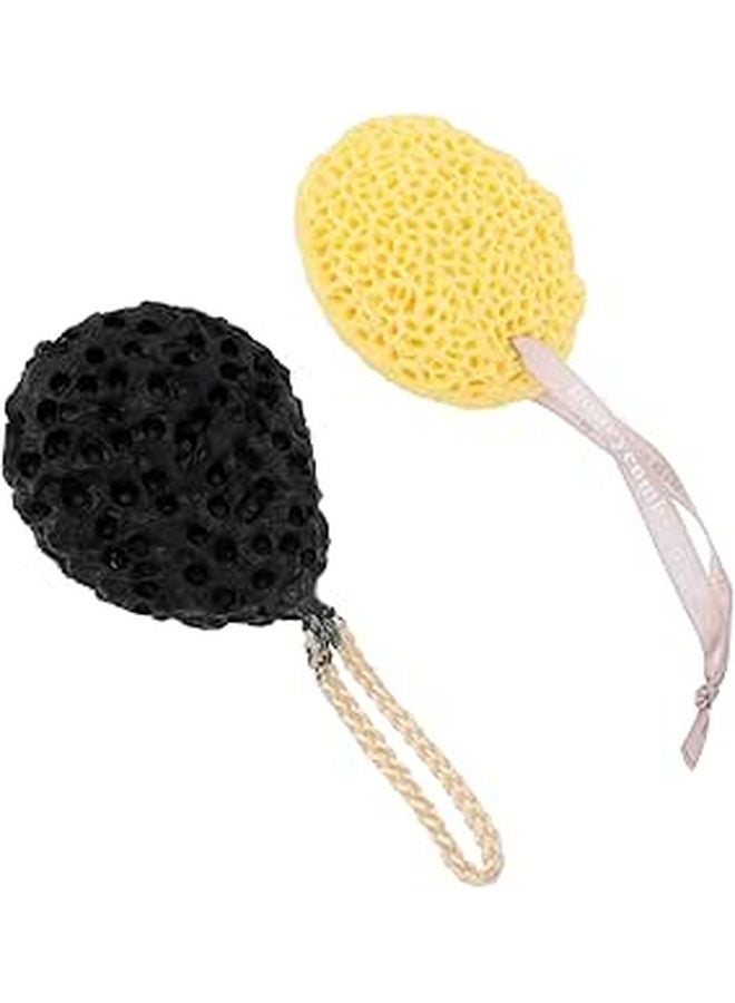 Honeycomb Seaweed Bath Sponge Body Scrubber Exfoliating Shower Ball 2 Pack for Sensitive Skin - Image 1