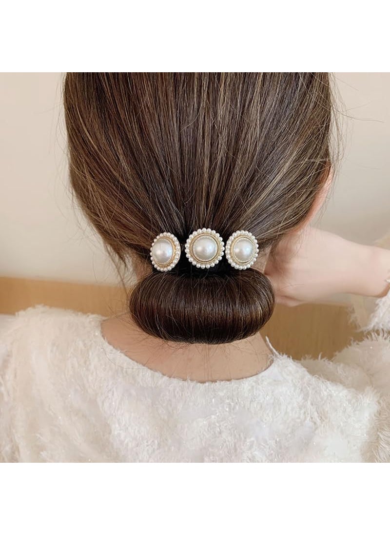 YangQian - Pearl Updo Hair Accessories - Bun Maker for Long Hair, Hair Twist Bun Curler, Decorative Ponytail Bun Holder & Roller, and Hairstyle Tools for Women and Girls - Image 1