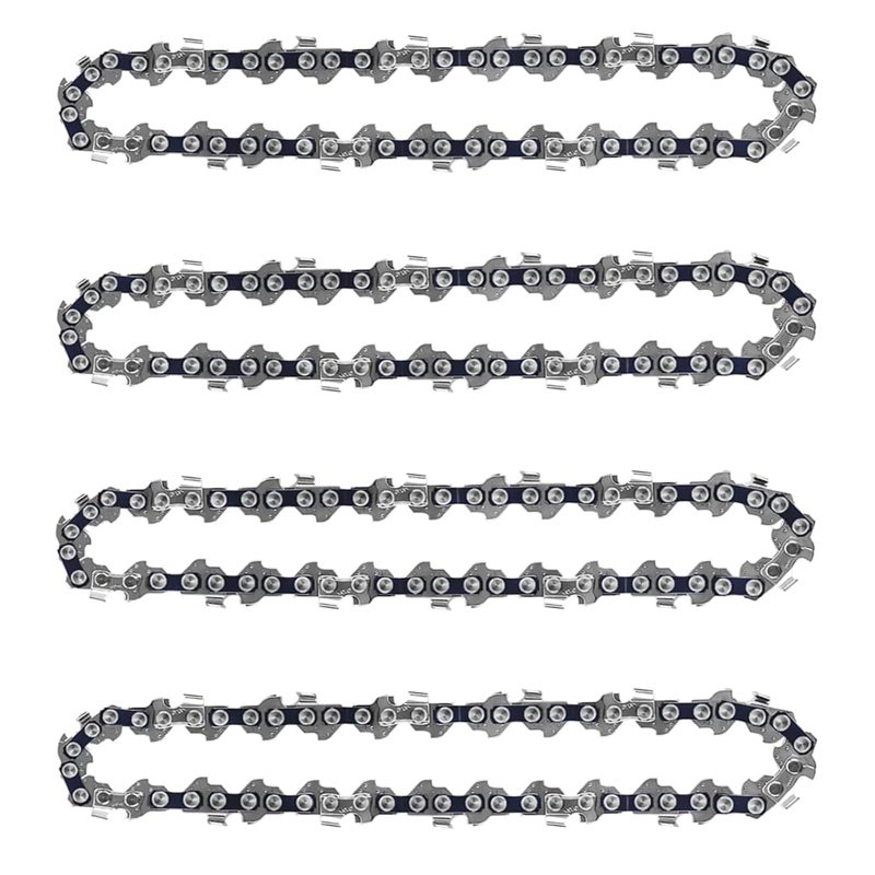 GSSHBR 4 Pack 8 Inch Chainsaw Chains Replacement 1/4" Pitch 47 Drive Links .043" Gauge for Mini Cordless Electric Chain Saw - Image 1