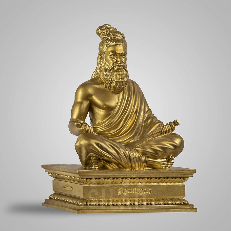 SILAII Thiruvalluvar Sculpture 9 Inch Gold Colour - Image 3