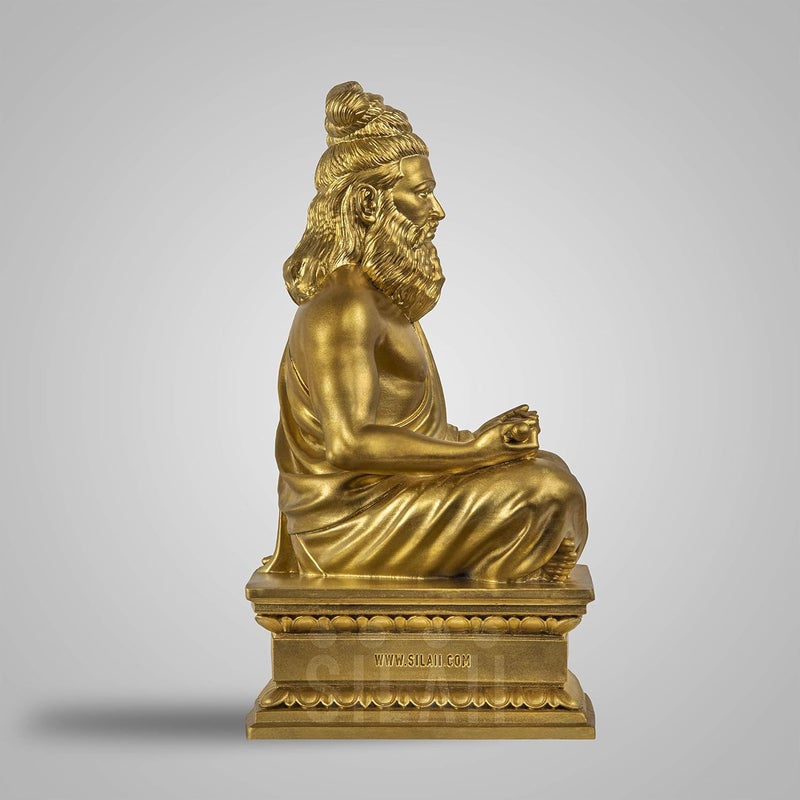 SILAII Thiruvalluvar Sculpture 9 Inch Gold Colour - Image 4
