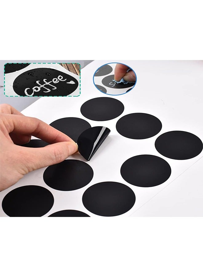 180 pcs Waterproof Blackboard Stickers Oval, Chalkboard Labels for Jars, Black, 3.3cm x 4.8cm - Image 3