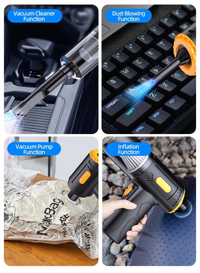 ALongDeng 4-in-1 Cordless Air Blower & Car Vacuum  4000Pa High Power Electric Air Duster and Mini Vacuum Cleaner with Type-C Charging for Car Detailing and Home Cleaning - Image 2