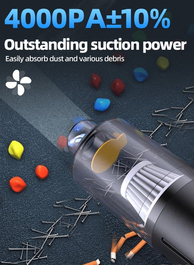 ALongDeng 4-in-1 Cordless Air Blower & Car Vacuum  4000Pa High Power Electric Air Duster and Mini Vacuum Cleaner with Type-C Charging for Car Detailing and Home Cleaning - Image 3