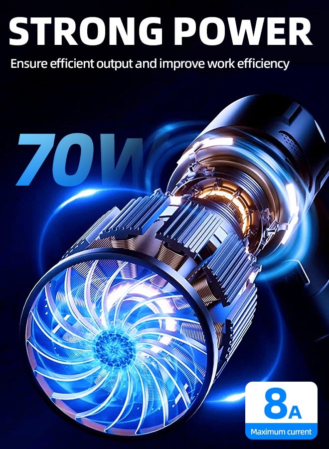 ALongDeng 4-in-1 Cordless Air Blower & Car Vacuum  4000Pa High Power Electric Air Duster and Mini Vacuum Cleaner with Type-C Charging for Car Detailing and Home Cleaning - Image 4