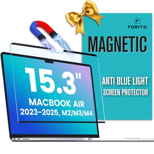 FFORITO F FORITO Magnetic Anti Blue Light Screen Protector Compatible with MacBook Air 15.3 inch (2023-2025, M2, M3, M4), Bubble-Free Install, Removable & Reusable Anti Glare Matte Laptop Screen Shield - Image 1