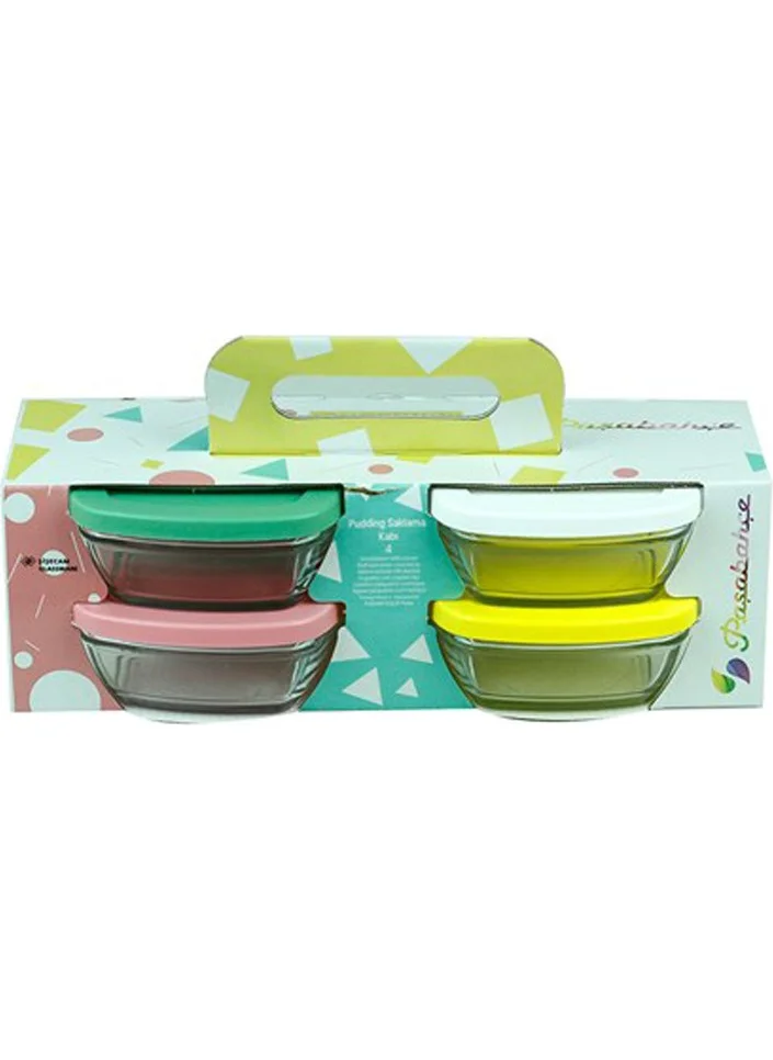 Paşabahçe 96840 Pudding Storage Container with Lid of 4