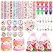 Funrous 122 Pcs Fairy Party Favors Bulk with Woodland Fairy Silicone Slap Bracelets Keychains Stickers Stampers Badges Gifts Bags for Fairytale Garden Forest Birthday Baby Shower Party Supplies - Image 2