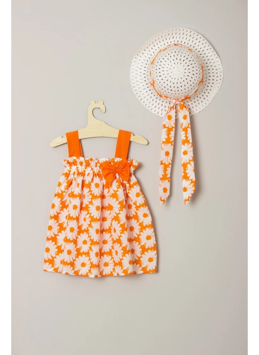 Ada Bebek Çocuk Ada Baby Kids New Season Ribbon and Bow Floral Dress
