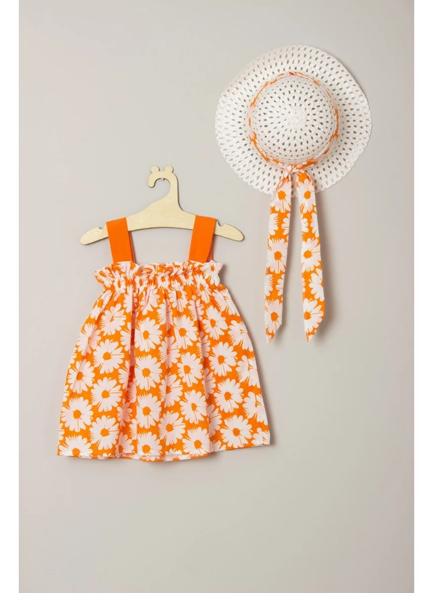 Ada Bebek Çocuk Ada Baby Kids New Season Ribbon and Bow Floral Dress