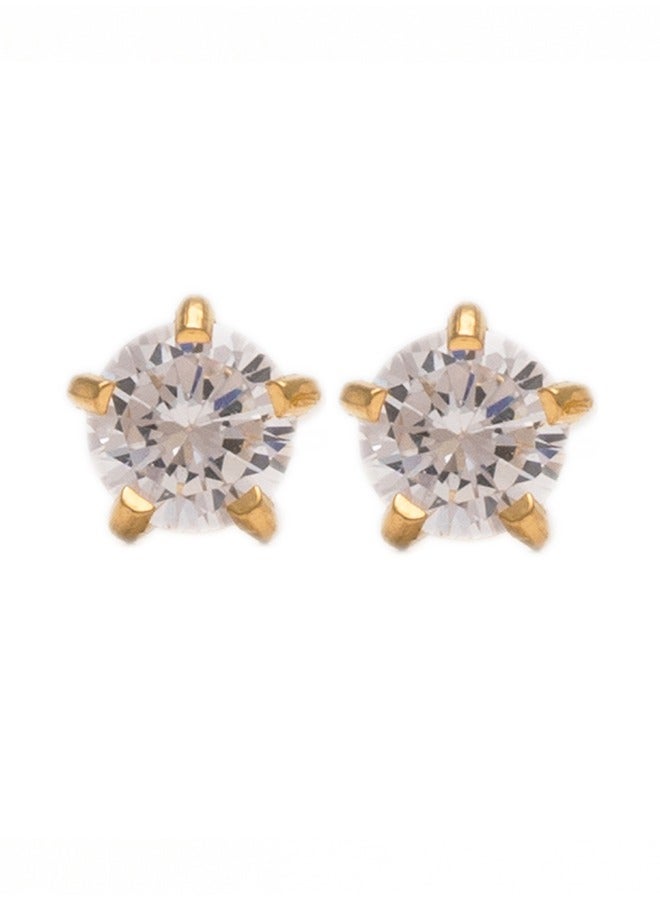 Studex 3MM Cubic Zirconia 24K Pure Gold Plated Ear Studs - Image 1