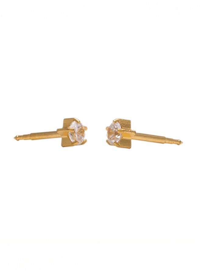 Studex 3MM Cubic Zirconia 24K Pure Gold Plated Ear Studs - Image 4
