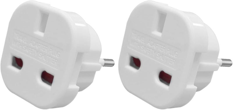 JSDOIN EU Travel Adapter, UK to European Plug Adapter, Europe Converter Type C, E, F for Spain, France, Italy, Portugal, Germany, Netherlands, Greece, Poland, Turkey and More（pack2) - Image 1