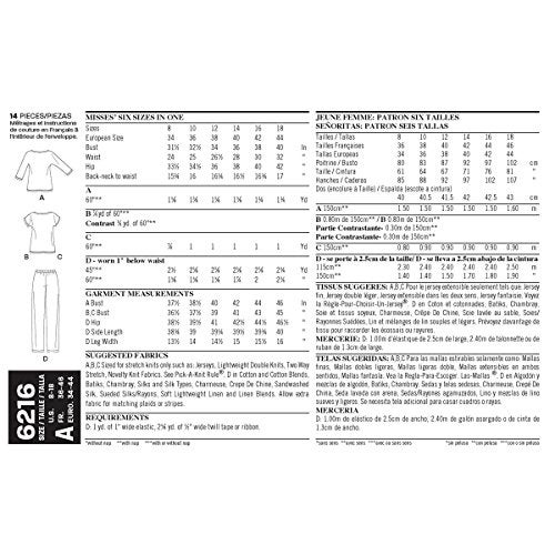 Simplicity New Look Easy Pattern 6216 Misses Knit Tops and Pants Sizes 8-10-12-14-16-18 - Image 2