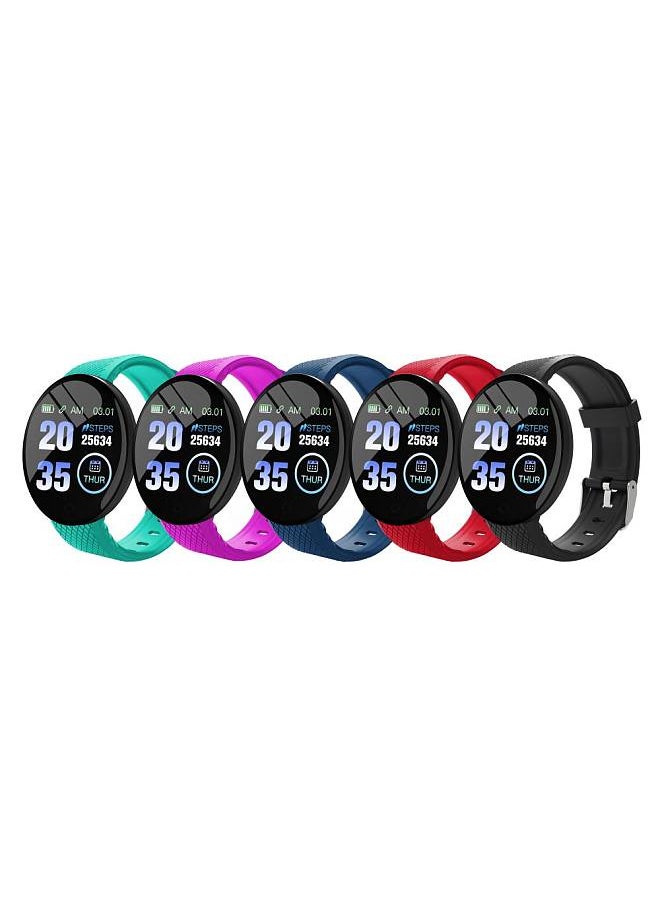 Generic - D18 1.3in Sports Waterproof Smartwatch with Heart Rate Sleep Monitoring Sedentary Remind Wristband Black - Image 1