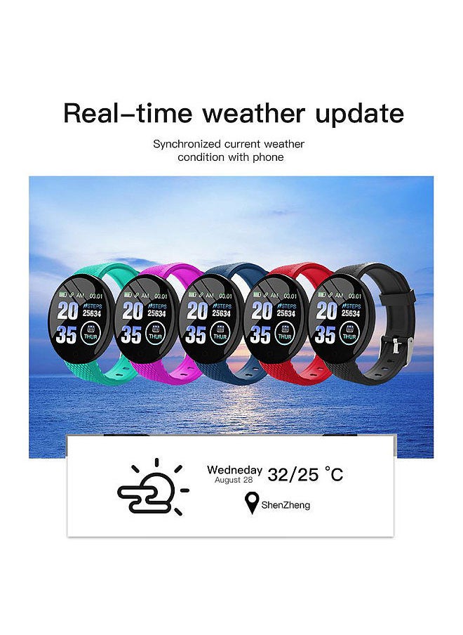 Generic - D18 1.3in Sports Waterproof Smartwatch with Heart Rate Sleep Monitoring Sedentary Remind Wristband Black - Image 1