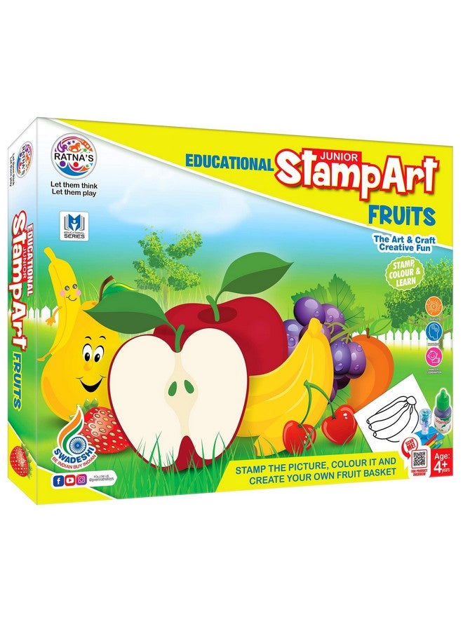 Ratna's Educational Art & Craft Stamp Art Fruit Small with 6 Different Fruit Stamps for Kids Ages 3+ - Image 1