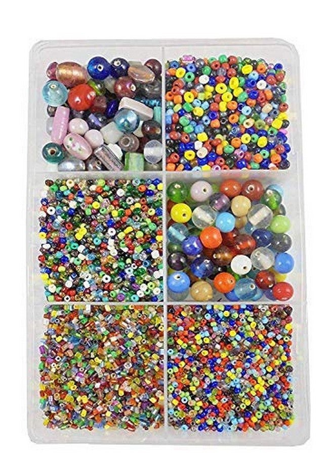 إيشوبي خرز زجاجي من eshoppee بقطر 2-12 مم ووزن 300 جرام، خرز بذري مقطوع لمجموعة صنع المجوهرات، مواد فنية وحرفية لصنع القلادة والأساور والأقراط، مواد صناعة يدوية... - Image 1