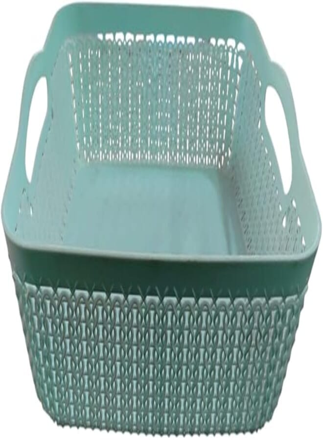 Tamara Plastic Square Basket (Turquoise)
