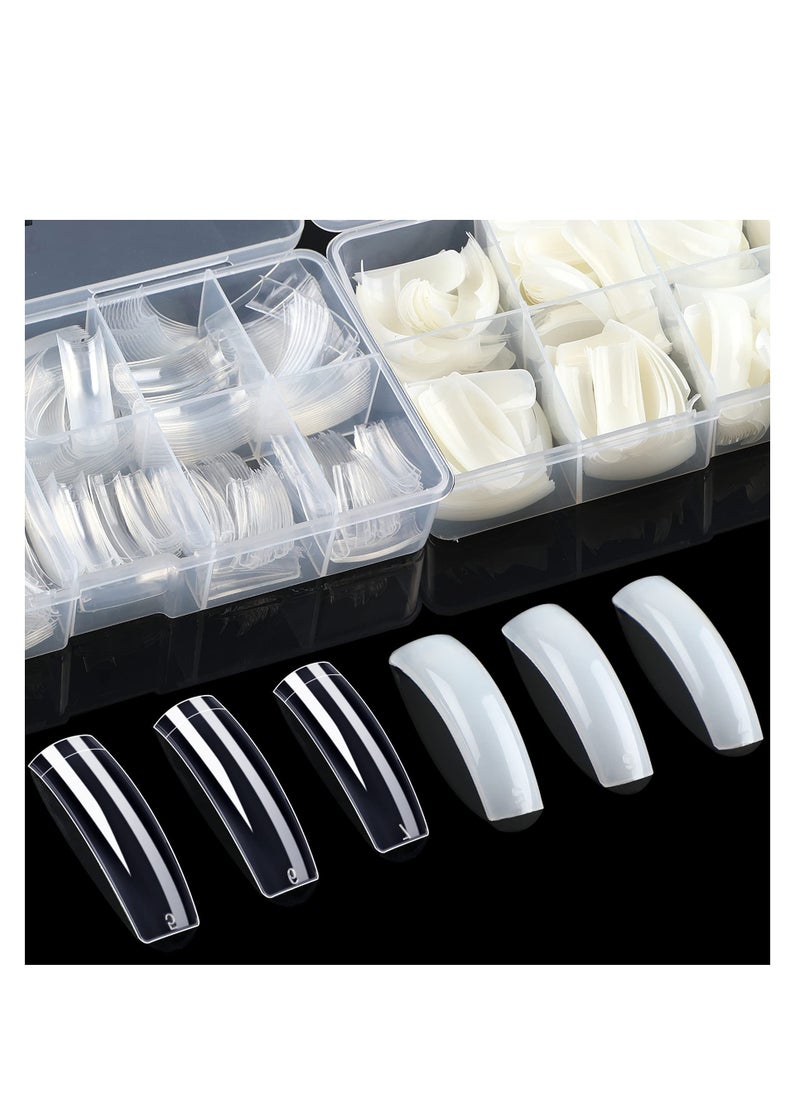 SYOSI Long Nail Tips Acrylic Nails Artificial Half False Flake Nail Tips  - Image 1