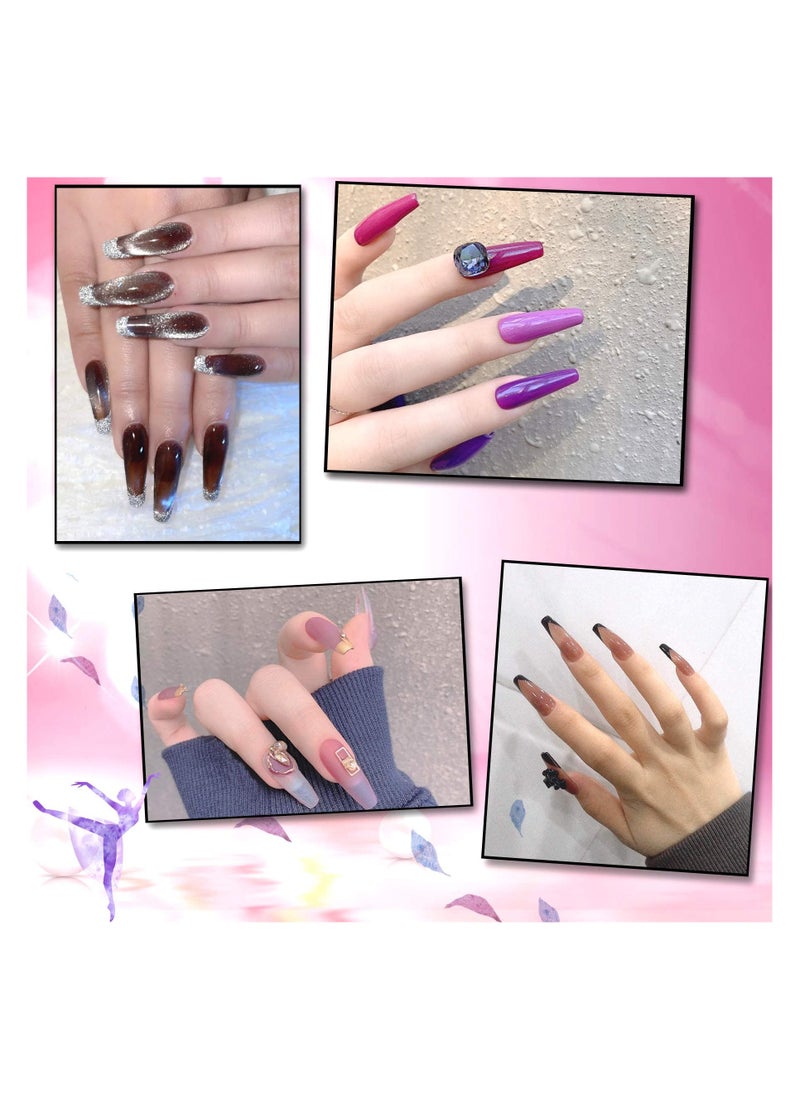 SYOSI Long Nail Tips Acrylic Nails Artificial Half False Flake Nail Tips  - Image 2